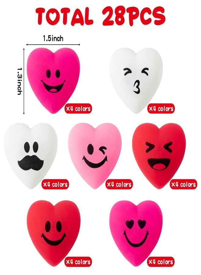 Eartim Valentine’s Exchange Gifts Bulk - 28-Piece Valentine’s Day Heart Mochi Squeeze Toys Mini Kawaii Stress Relief Toys Miniature Kids' Multi-Item Party Favor Packs Gift Bag Fillers Classroom Prizes - Image 2